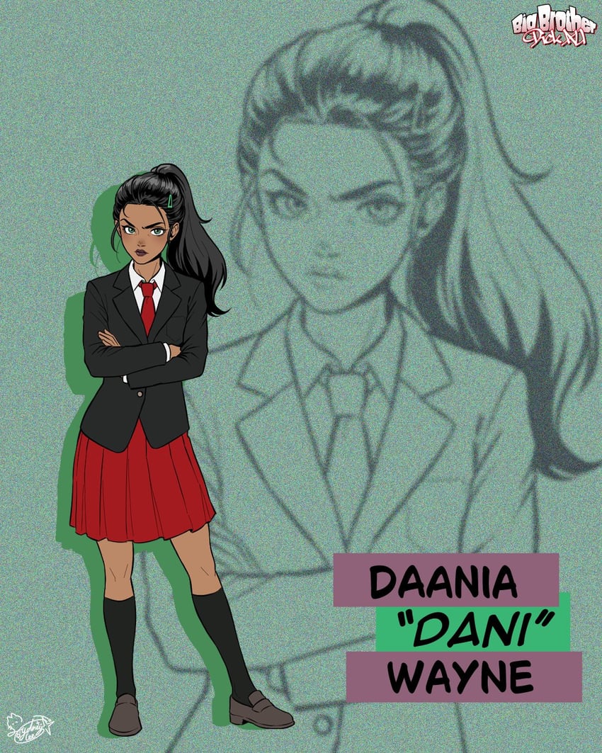 蝙蝠侠系列、DC漫画、达米安·韦恩 1名女孩 黑发 西装外套 蓝眼 性转