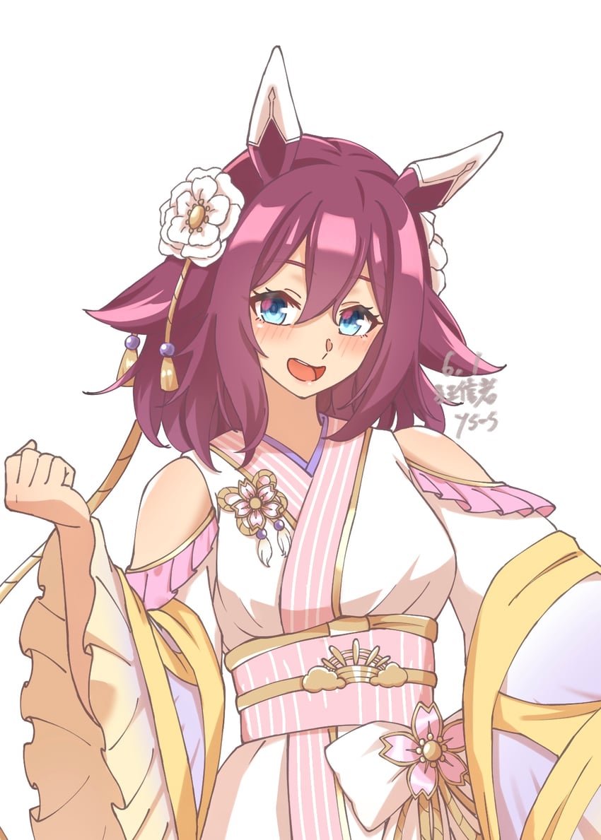 赛马娘、樱花千代王 1名女孩 替换服装 兽耳 作者名 蓝眼