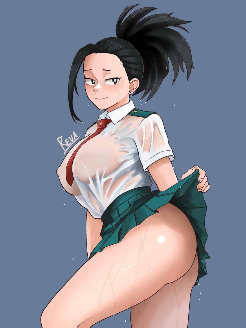 我的英雄学院、八百万百 1名女孩 屁股 黑瞳 黑发 脸红