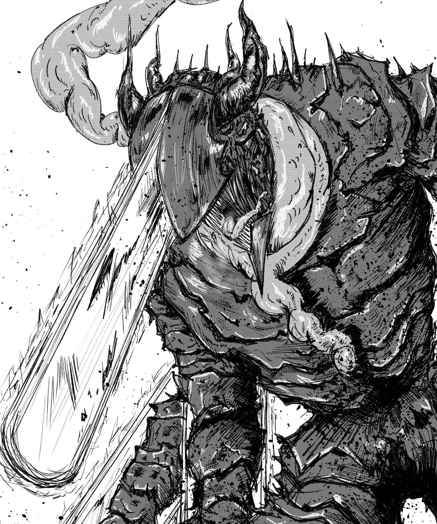 电锯人、电锯恶魔、波奇塔 (电锯人) 铠甲 血 脸上带血 武器上有血 电锯