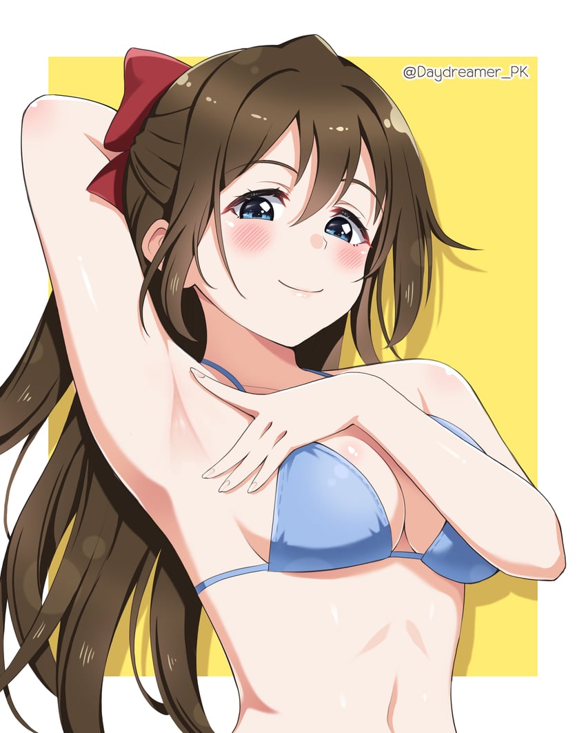 Love Live!、Love Live! 虹咲学园学园偶像同好会、樱坂雫 1名女孩 抱胸 手放在头后 腋下 裸臂