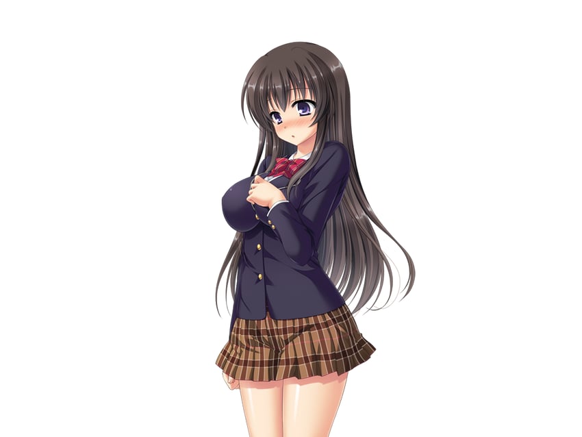 梦见颊！、mikami juri 1名女孩 黑发 西装外套 脸红 蝴蝶结