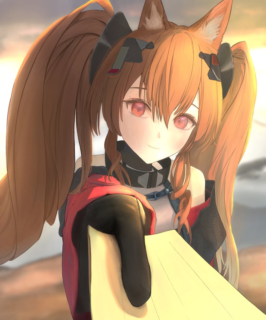 明日方舟、明日方舟：终末地、安洁莉娜 (明日方舟) 1名女孩 兽耳毛 兽耳 露肩 黑色手套