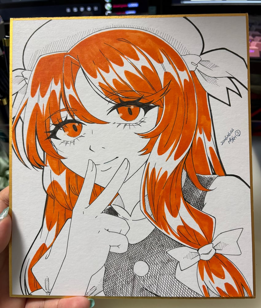 东方Project、东方Project (PC-98)、奥莲姬 1名女孩 蝴蝶结 有日期 灰度 发带蝴蝶结