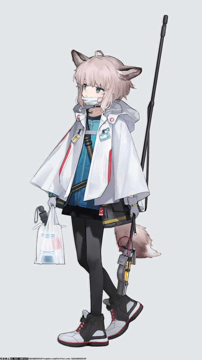 明日方舟、苏苏洛 (明日方舟) 1名女孩 呆毛 兽耳 包 黑色项圈