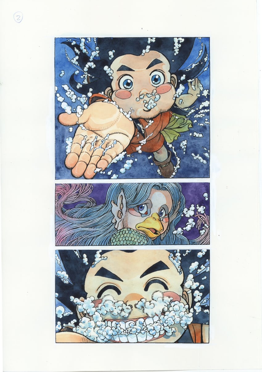 吉祥物角色、fuuta (suttsu) 1名男孩 1名女孩 三格漫画 微笑 气泡