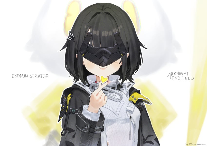 明日方舟、明日方舟：终末地、管理员 (明日方舟) 1名女孩 黑发 黑色夹克 角色名称 闭嘴