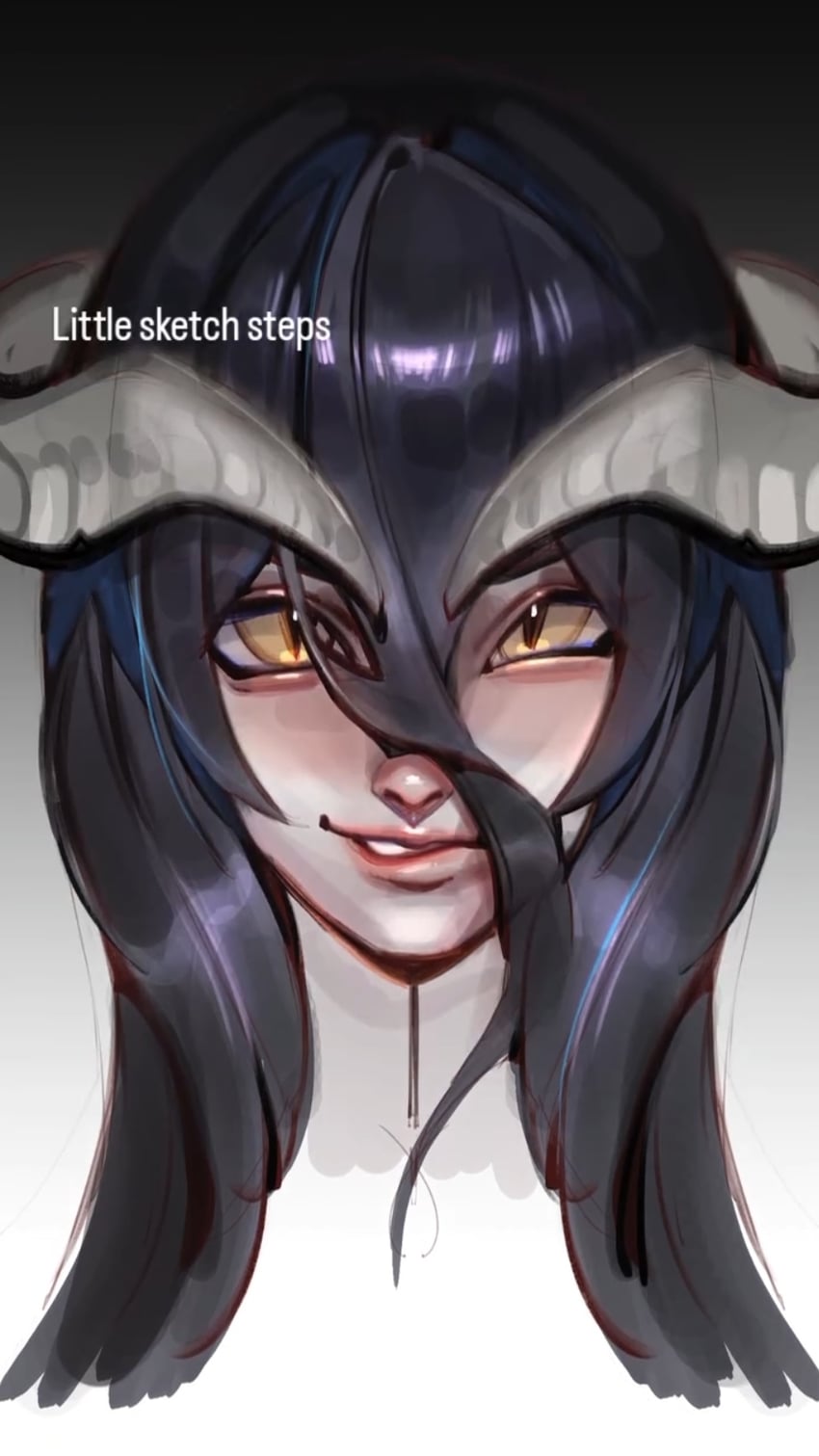 雅儿贝德 1名女孩 黑发 恶魔娘 恶魔角 角