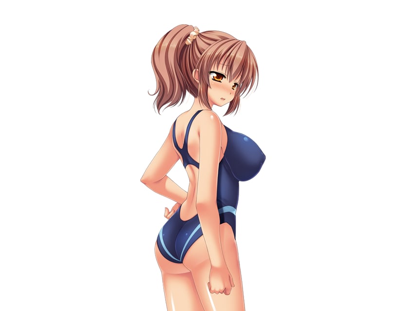 梦见颊！、toriumi hinata 1名女孩 屁股 蓝色连体泳衣 脸红 乳房