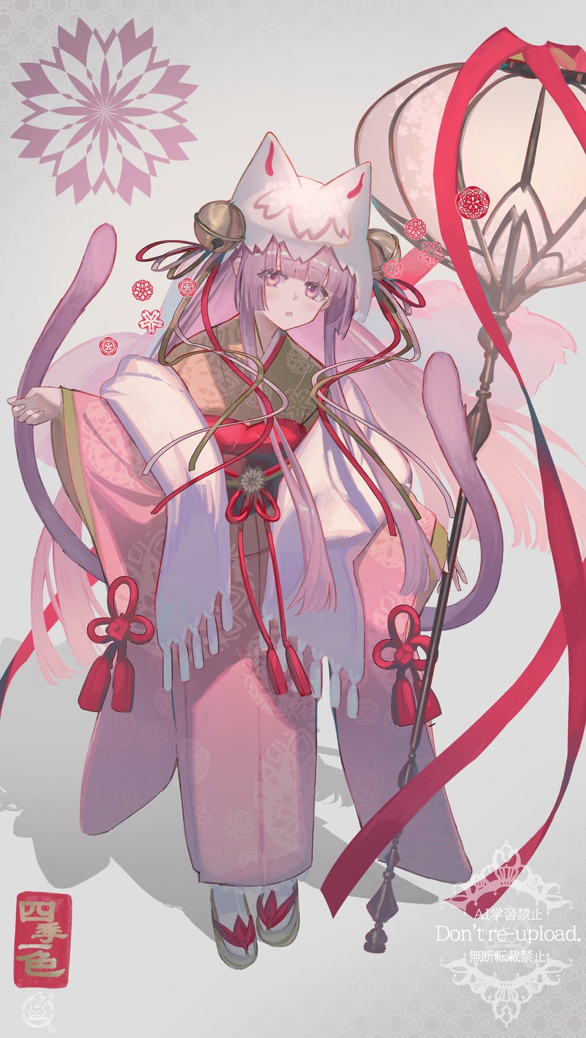 原创 1名女孩 兽耳 动物帽子 铃铛 齐刘海