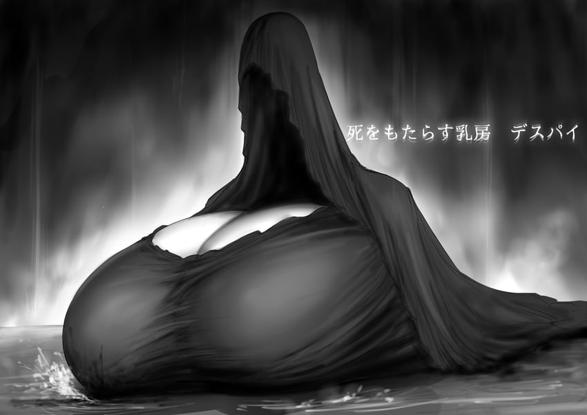 血源诅咒、梅高的乳母 1名女孩 黑色背景 黑色连衣裙 乳房 乳沟