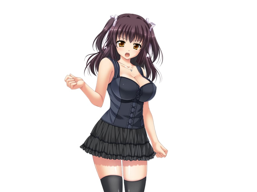 梦见颊！、kogure miori 1名女孩 生气 黑吊带背心 黑发 黑色裙子