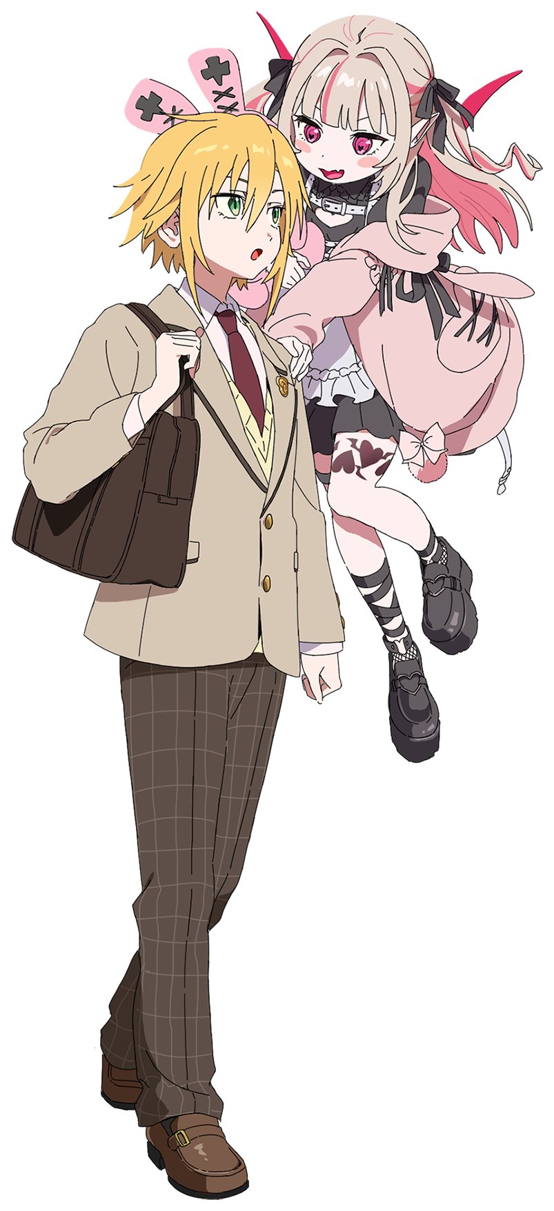 彩虹社、Debitto (魔界之莉莉姆)、魔界之莉莉姆 1名男孩 1名女孩 包 黑色连衣裙 黑鞋