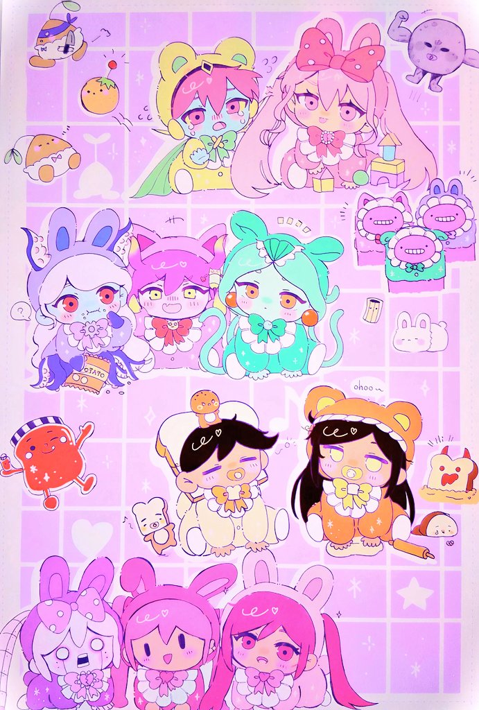 OMORI、Biscuit (Omori)、太空小子船长 5个男孩 6个以上女孩 幼化 替换服装 黑发