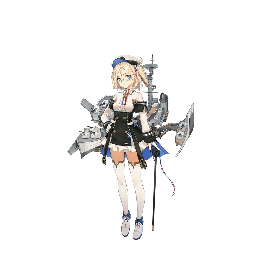 战舰少女R、de grasse (warship girls r) 1名女孩 金发 蓝眼 连衣裙 全身