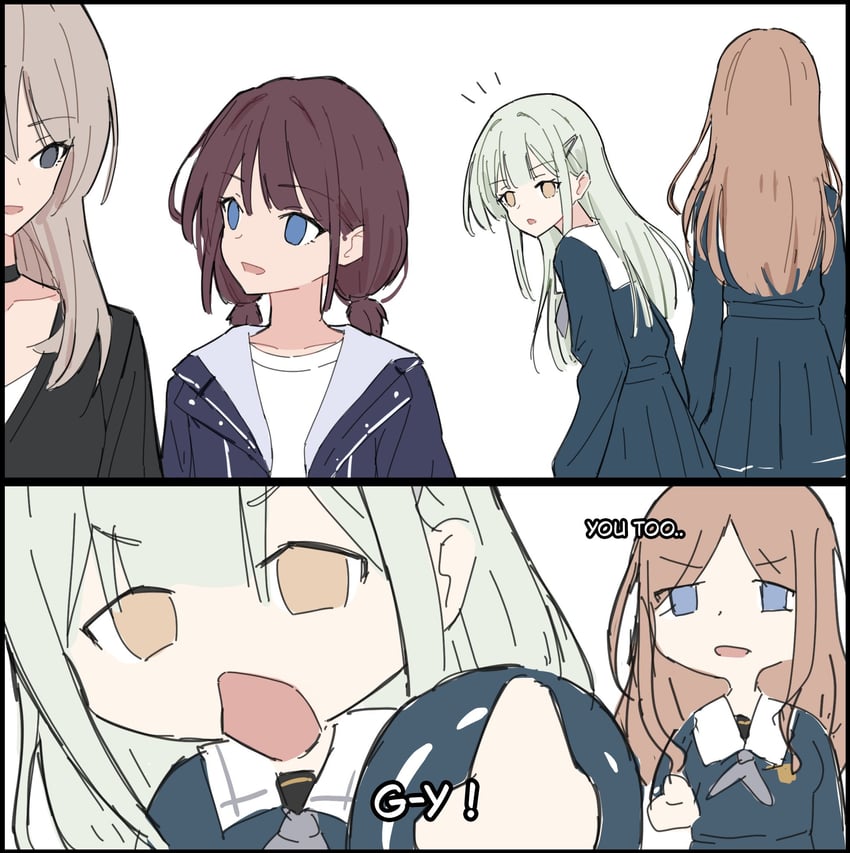 BanG Dream!、Bang Dream! It's MyGO!!!!!、少女乐队的呐喊 4个女孩 黑色项圈 蓝眼 蓝色夹克 蓝裙子