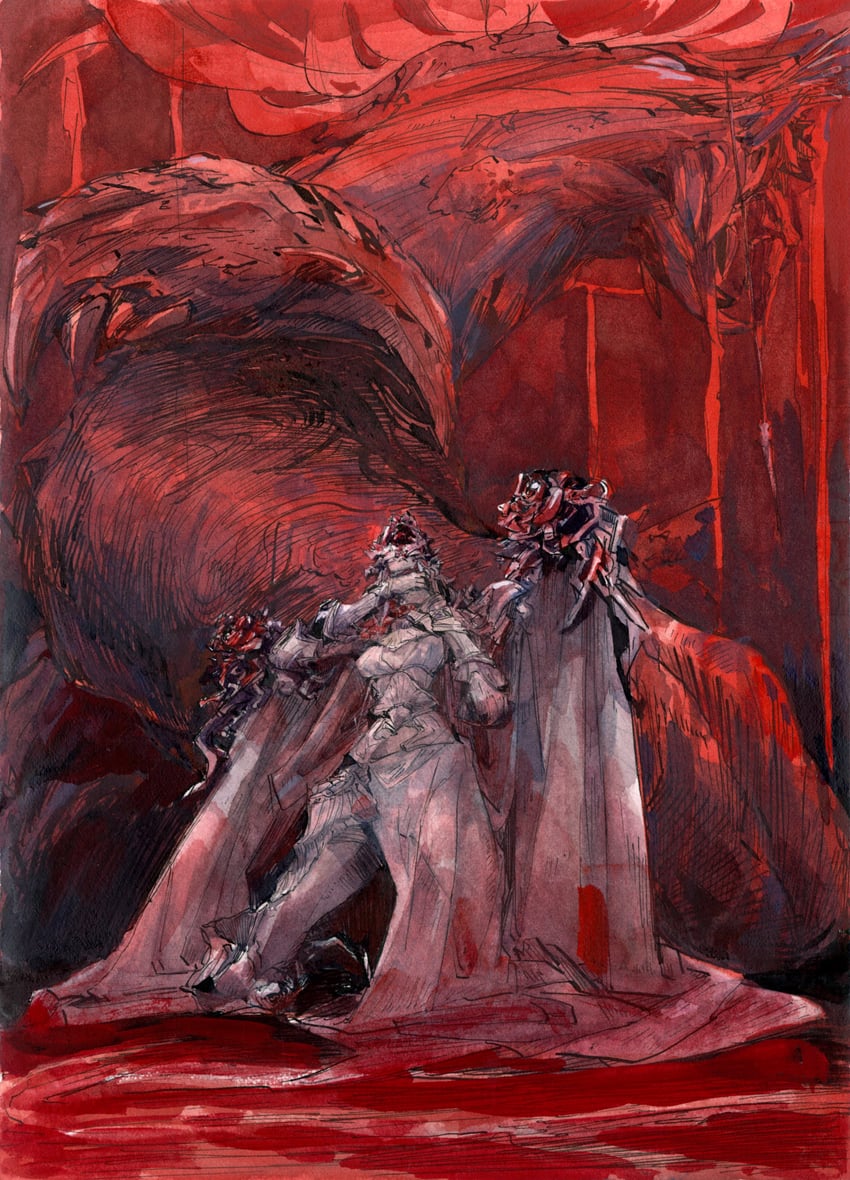 艾尔登法环、艾尔登法环：暗夜统治、赐福武器哈尔莫尼亚 (艾尔登法环) 1名女孩 替换形态 铠甲 血 肉体恐怖
