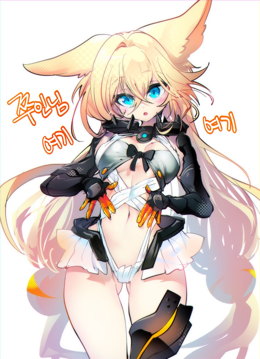 少女前线、少女前线2：追放、G41 (少女前线) 1名女孩 兽耳 金发 蓝眼 交叉刘海