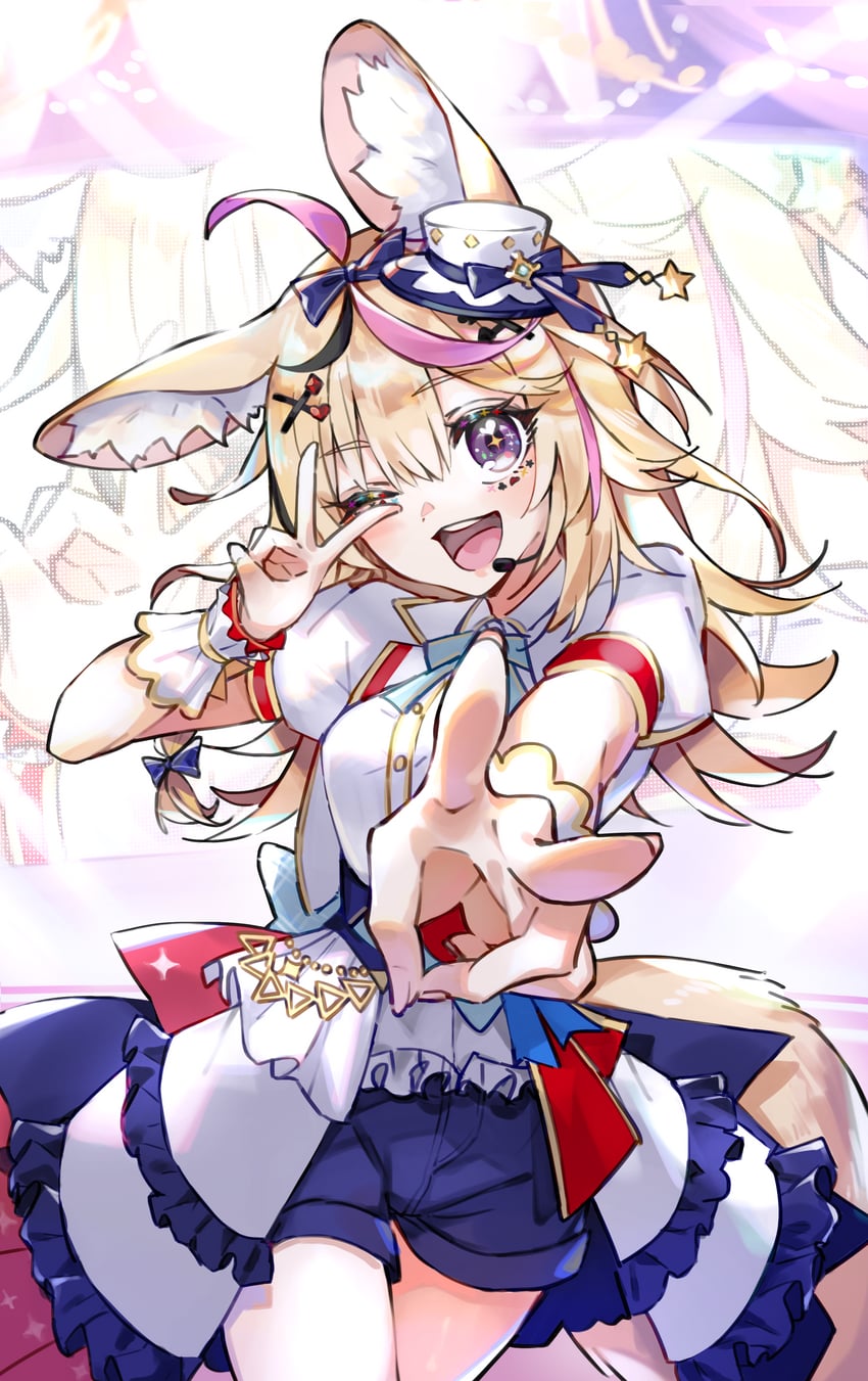 Hololive、尾丸波尔卡 1名女孩 :D 微笑 兽耳毛 兽耳