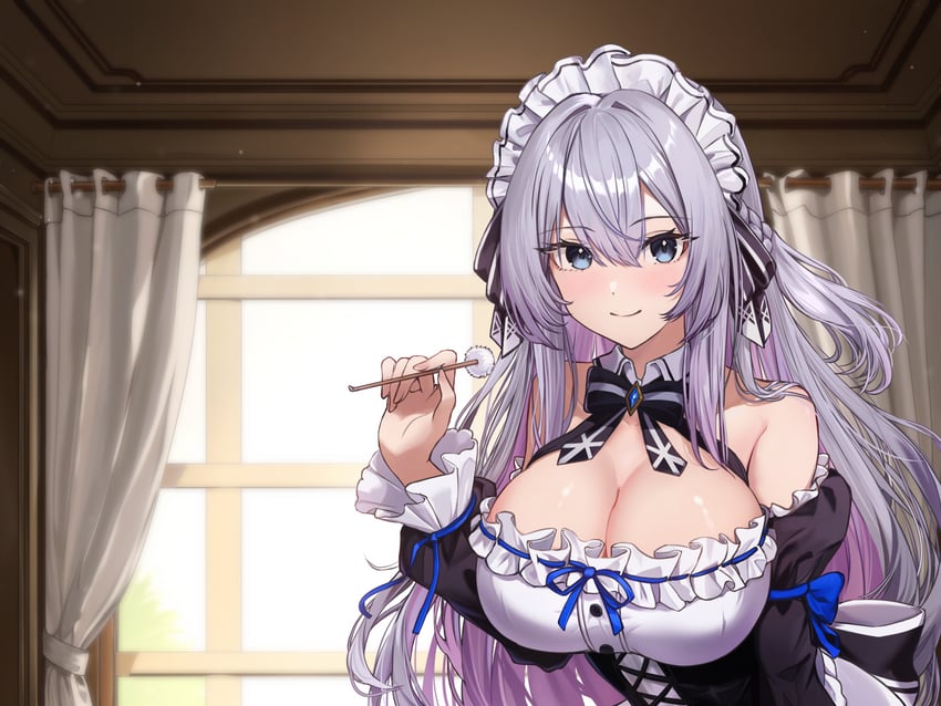 原创 1名女孩 黑色连衣裙 蓝眼 蓝色宝石 脸红
