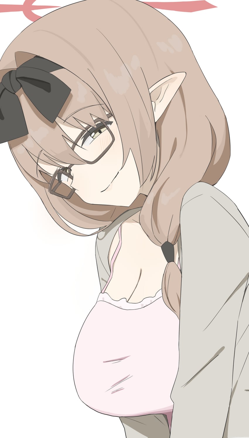 蔚蓝档案、千夏 (蔚蓝档案) 1名女孩 黑色发带 乳房 棕眼睛 棕发