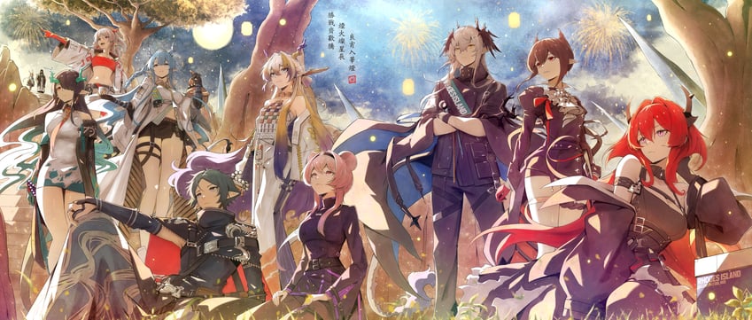 明日方舟、阿米娅 (明日方舟)、博士 (明日方舟) 3个男孩 6个以上女孩 兽耳 阿斯科特领巾 露肩