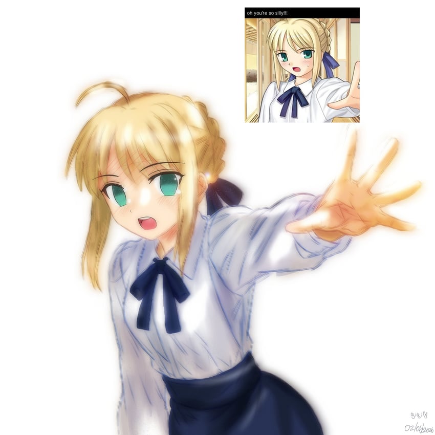 Fate/stay night、Fate系列、阿尔托莉雅·潘德拉贡 (Fate) 1名女孩 呆毛 金发 辫子 编发基底