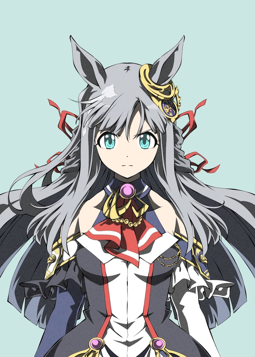赛马娘、创世驹 (彩虹馆长) (赛马娘)、齐颂物语（赛马娘） 1名女孩 兽耳 阿斯科特领巾 不对称袖子 露肩