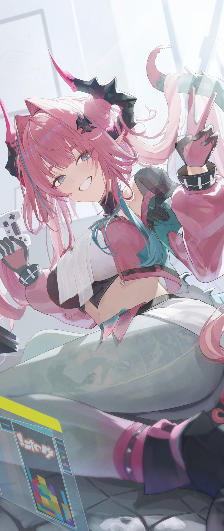 明日方舟、明日方舟：终末地、依冯娜 (明日方舟) 1名女孩 水色瞳 水色发 露肩 腰带