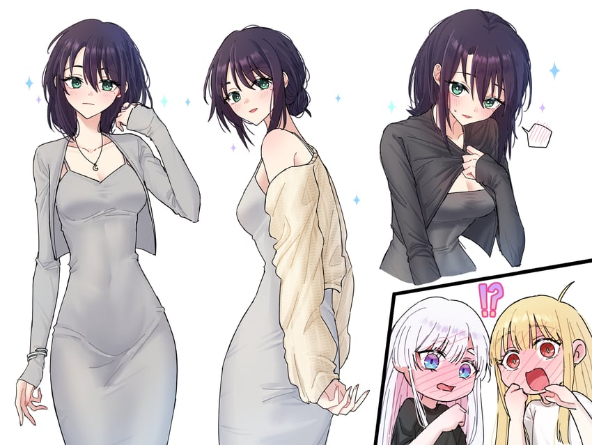 超辉夜姬!、辉夜 (超辉夜姬!)、留奈美八千代 !? 3人女子 黑发 金发 蓝眼