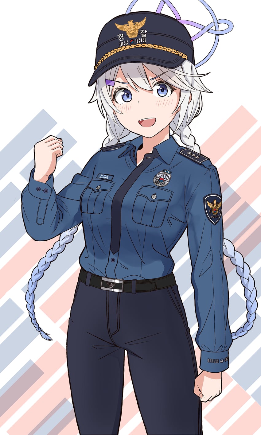 蔚蓝档案、中务桐乃 (蔚蓝档案) 1名女孩 替换服装 腰带 黑帽子 黑裤子