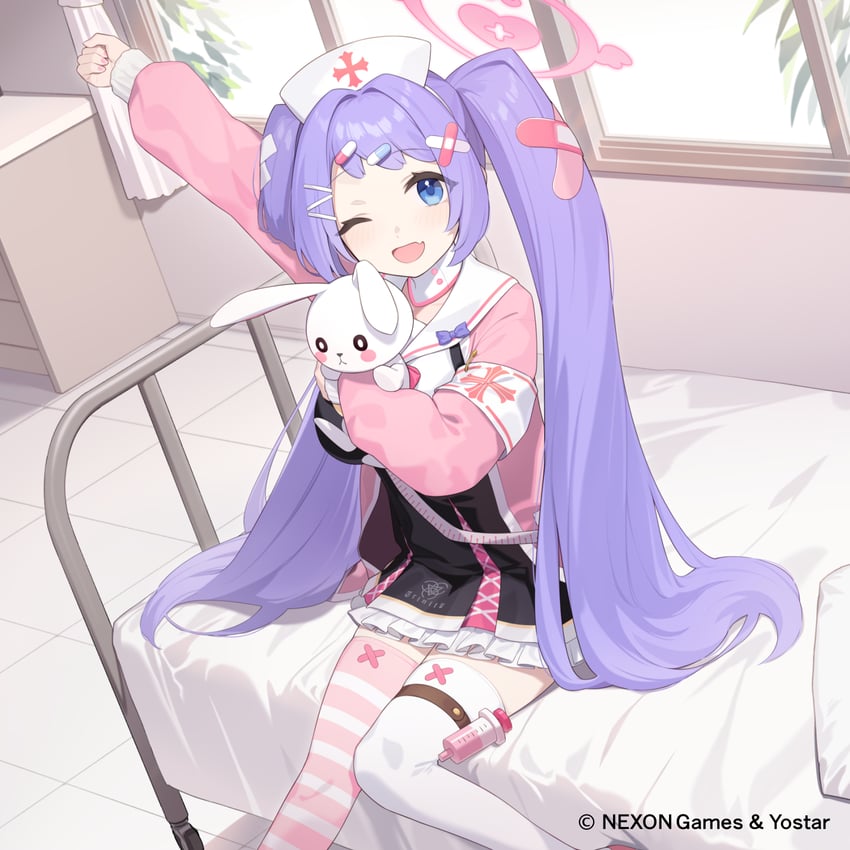 蔚蓝档案、花绘 (蔚蓝档案) 1名女孩 举手 臂章 创可贴 创可贴发饰