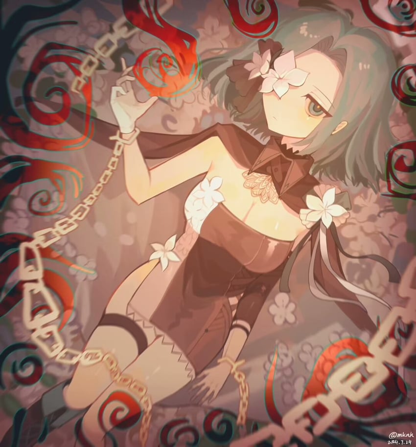 韵律源点 Arcaea、沙耶 (Arcaea)、咲弥 (觉醒) (Arcaea) 1名女孩 水色发 露肩 黑色披肩 黑色连衣裙