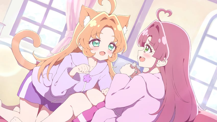名侦探光之美少女、光之美少女、明智杏奈 2名女孩 :D 呆毛 兽耳毛 兽耳