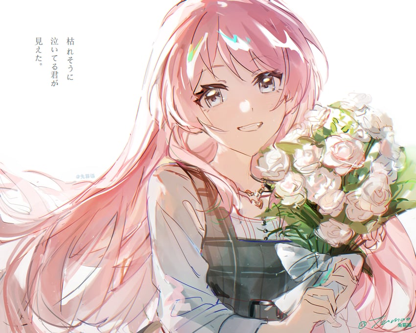 BanG Dream!、Bang Dream! It's MyGO!!!!!、千早爱音 1名女孩 花束 连衣裙 虎牙 灰色连衣裙
