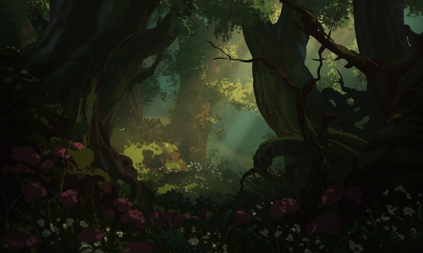 原创 花 森林 草地 苔藓 自然