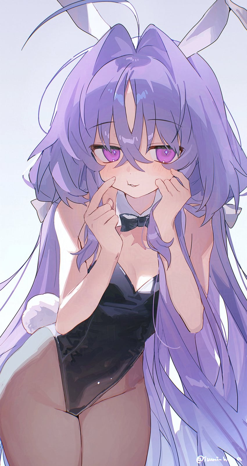 原创 1名女孩 呆毛 兽耳 露肩 黑色蝴蝶结