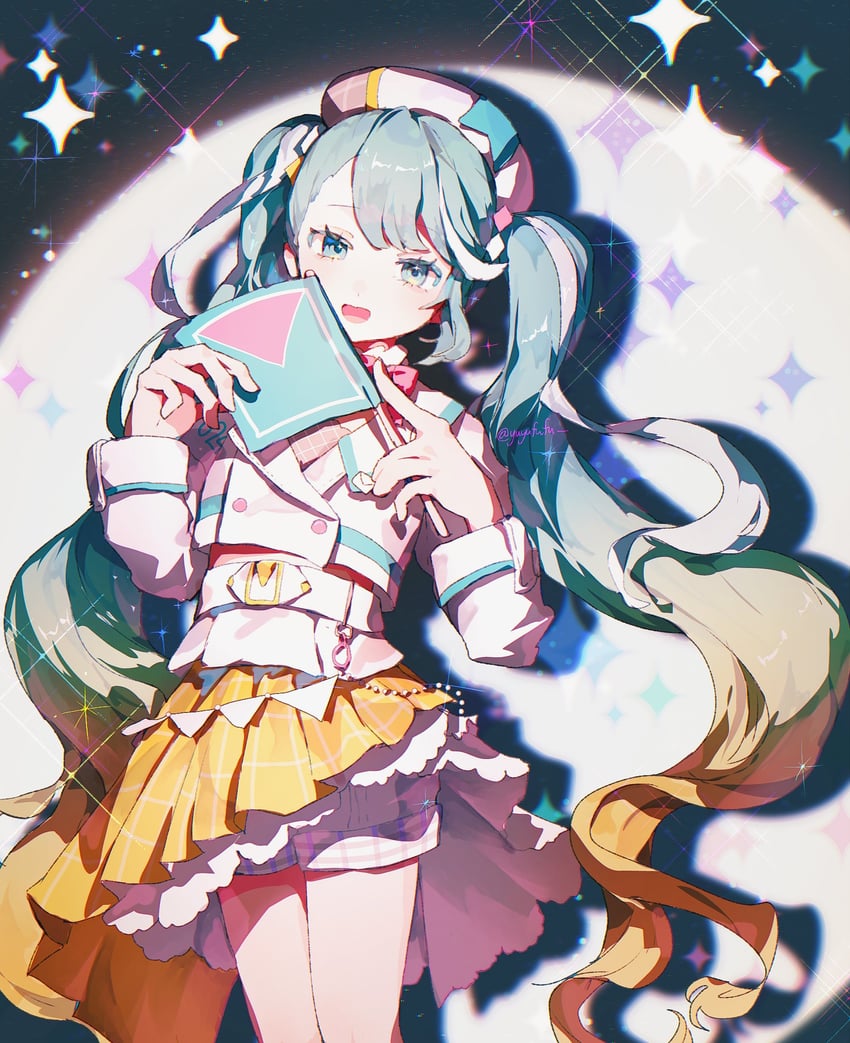 天线39 (Vocaloid)、魔法未来(Vocaloid)、VOCALOID 1名女孩 水色瞳 水色发 蝴蝶结 蝶形领结
