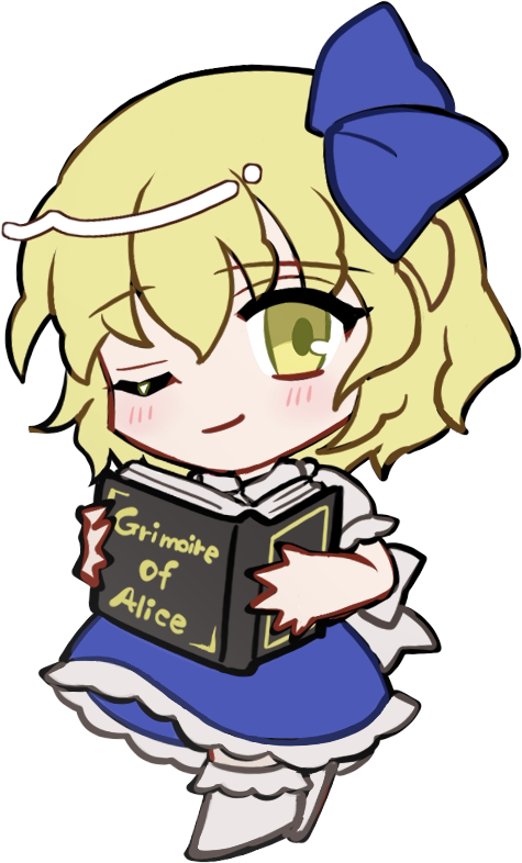 东方Project、东方Project (PC-98)、爱丽丝·玛格特罗依德 1名女孩 ;) 金发 蓝色丝带 蓝裙子