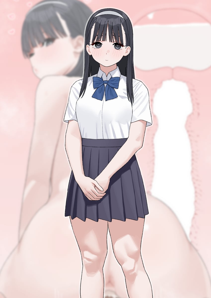 原创 1名男孩 1名女孩 屁股 黑发 黑色裙子