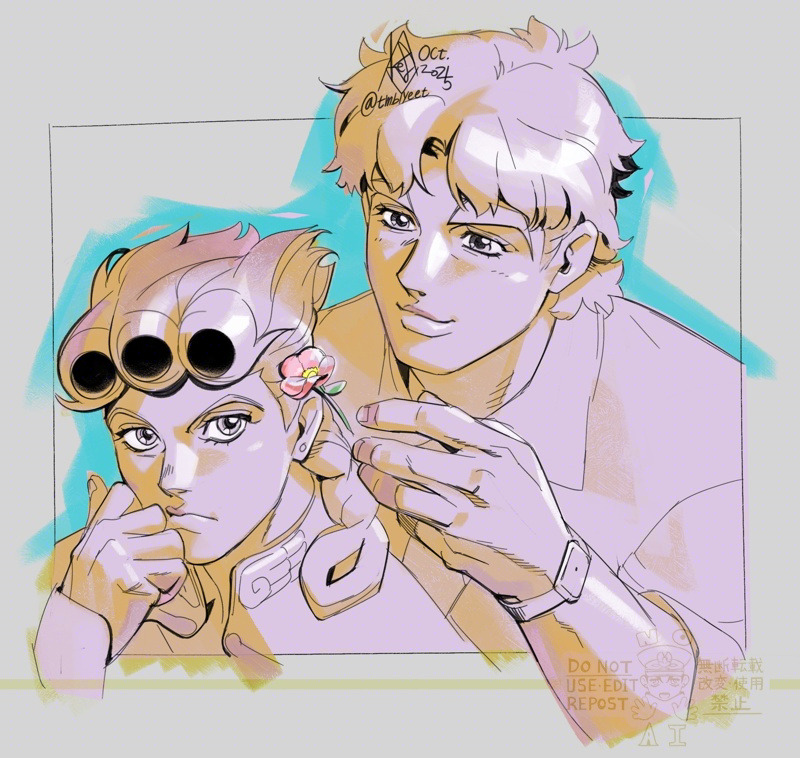 JOJO的奇妙冒险、幻影血脉、黄金之风 2个男孩 辫子 闭嘴 父亲与孩子 父子