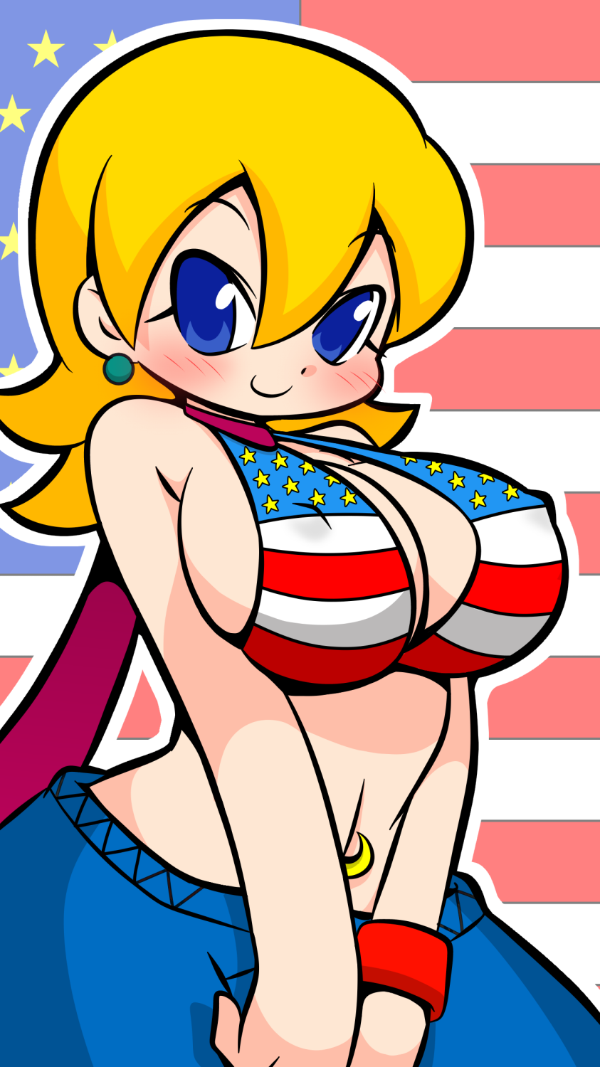 Bemani、Pop'n Music、朱迪 (流行音乐) 1名女孩 美国国旗 星条旗比基尼 美国国旗印花 比基尼