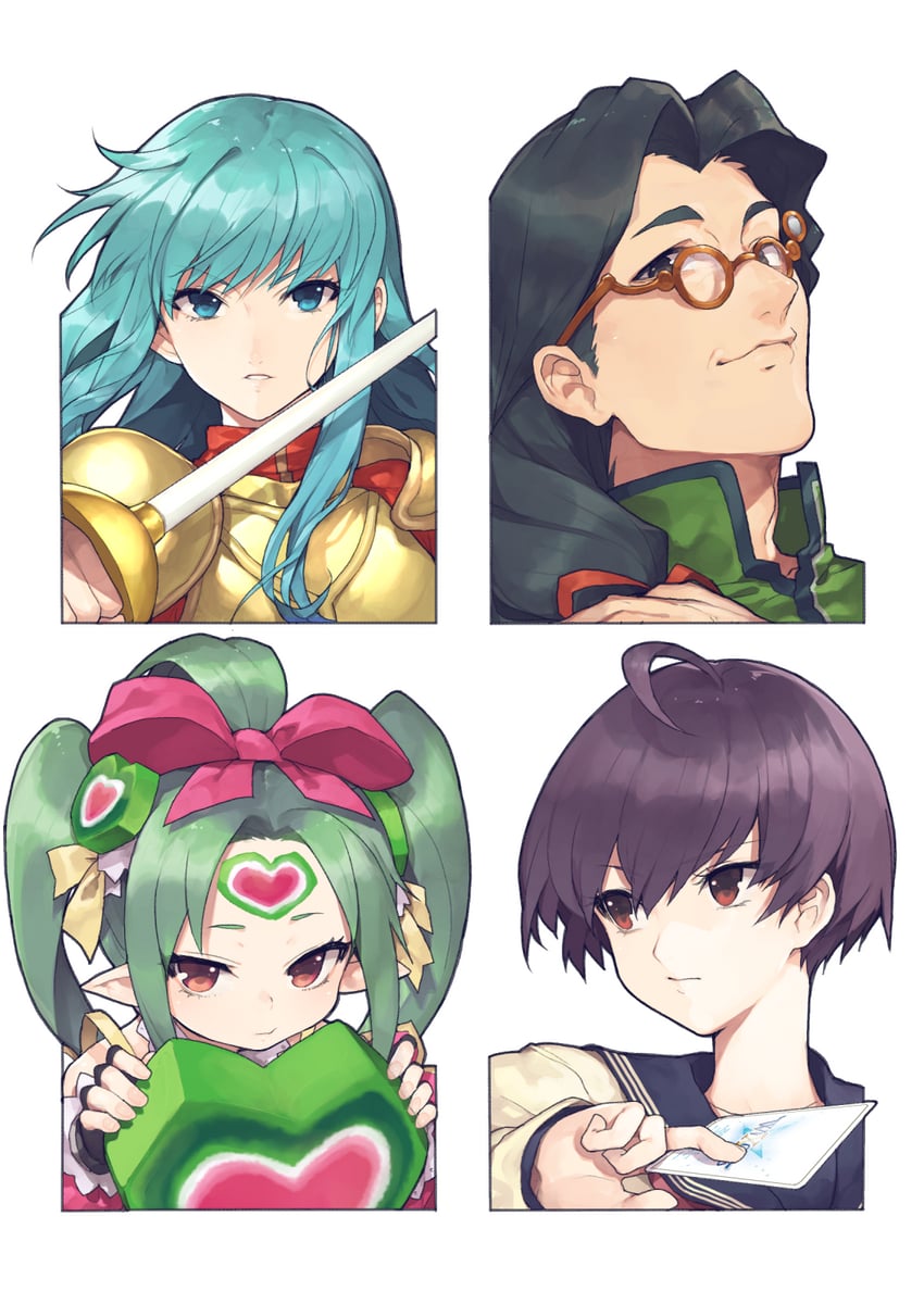 火焰纹章、火焰之纹章：圣魔之光石、选择感染者 WIXOSS 1名男孩 3人女子 呆毛 铠甲 黑发