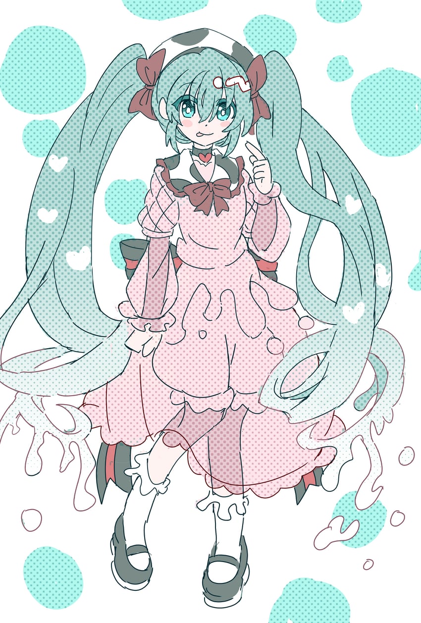 VOCALOID、初音未来、tirol miku 1名女孩 :p 后背蝴蝶结 贝雷帽 蓝眼