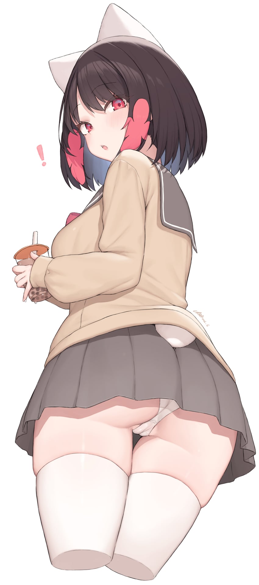 原创 1名女孩 屁股 黑发 骆驼趾 仰视视角