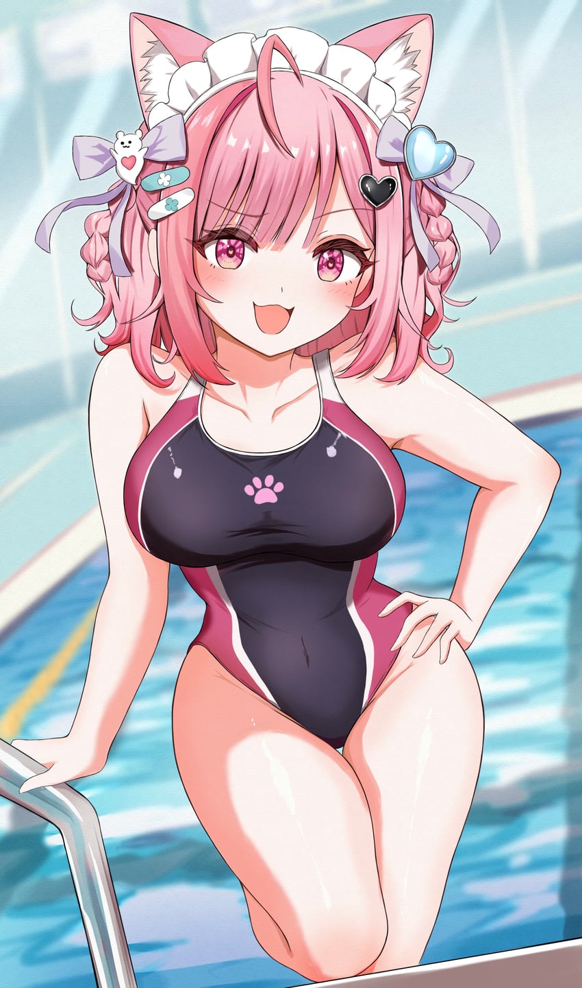 个人势虚拟主播、佐久名 1名女孩 兽耳 创可贴 创可贴发饰 露肩
