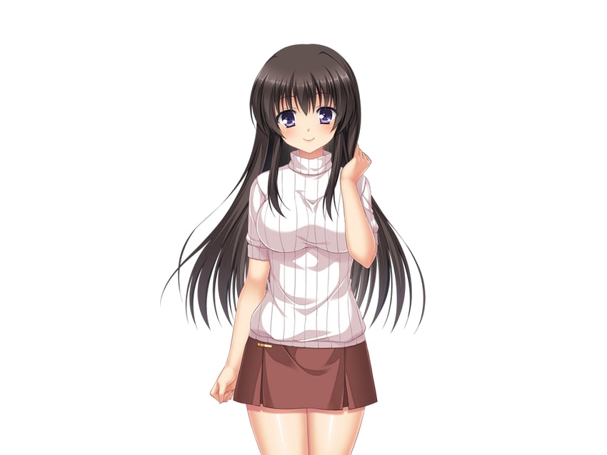 梦见颊！、mikami juri 1名女孩 黑发 脸红 乳房 棕色裙子