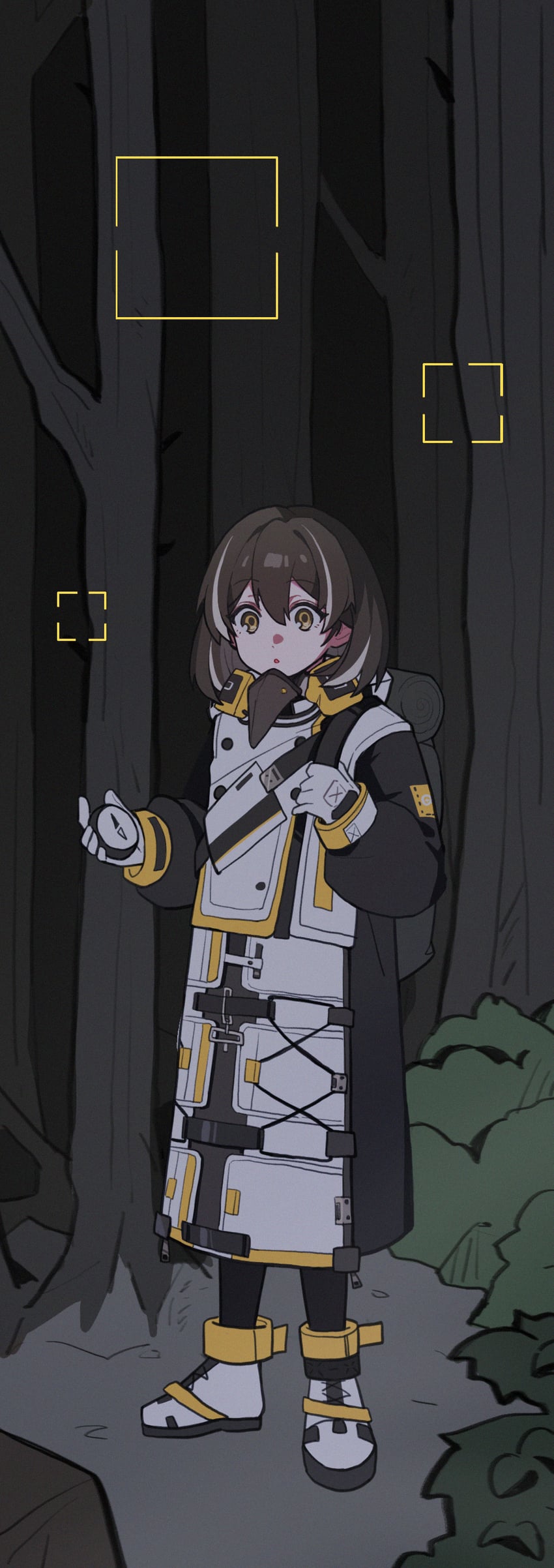 明日方舟、麦哲伦 (明日方舟) 1名女孩 背包 包 棕发 灌木