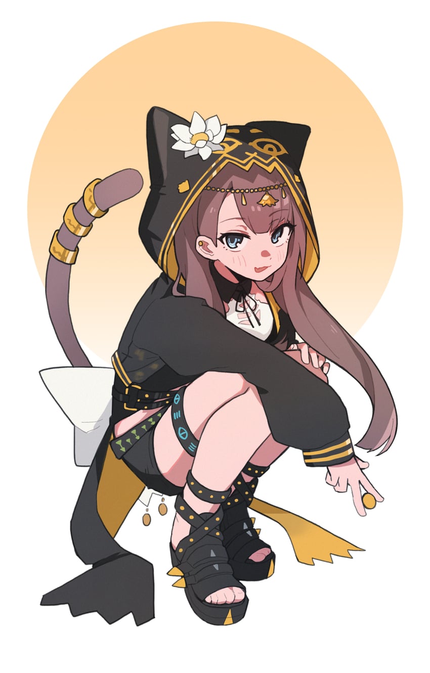 明日方舟、佩佩 (明日方舟) 1名女孩 兽耳兜帽 兽耳 动物兜帽 黑色夹克