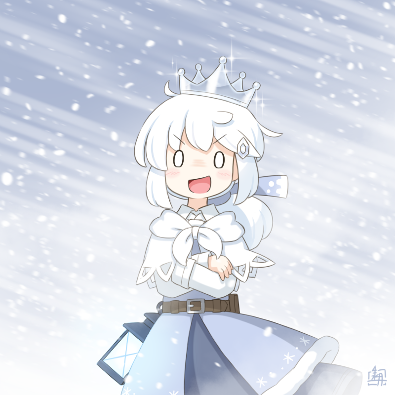原创、露米里卡 (北川水月) 1名女孩 腰带 暴风雪 蓝色夹克 蓝裙子